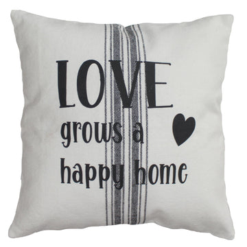 Love Grain Sack 14 Inx14 In Pillow - Home Collections by Raghu