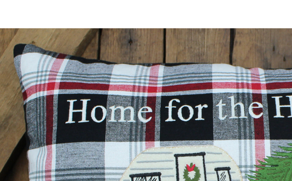 Winter Plaid Black, Red, Cream Pillow  - Home Collections by Raghu