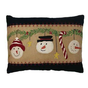 C Snowmen Fun Pillow 14 Inx20 In - Home Collections by Raghu