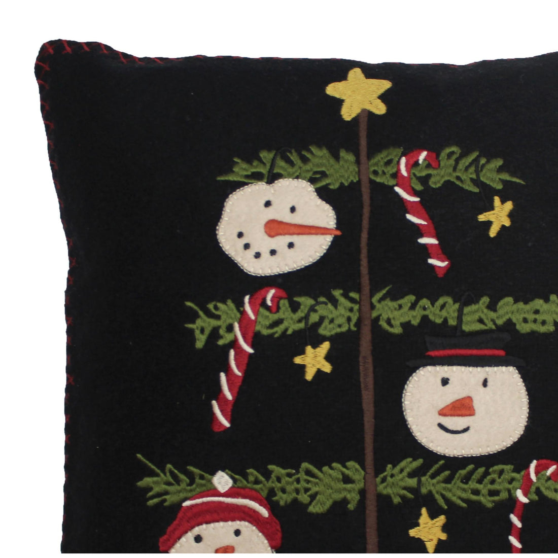 C Snowmen Fun Tree Pillow 14 In - Home Collections by Raghu