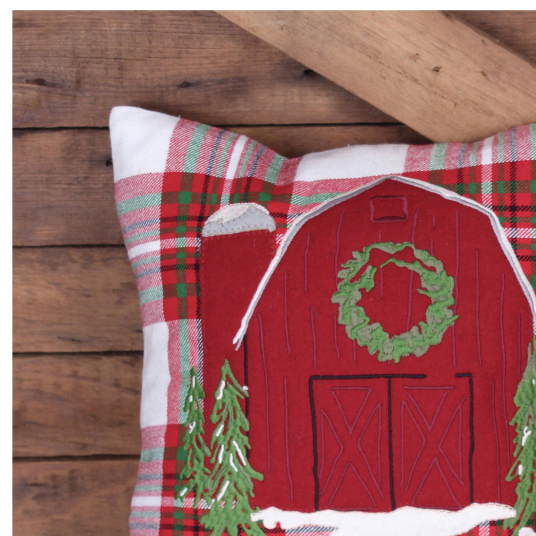 C Tree Farm Barn Pillow 14 Inx14 In - Home Collections by Raghu