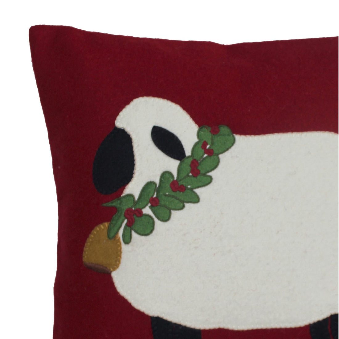 C Christmas Sheep Wool Felt Pillow 14 In - Home Collections by Raghu