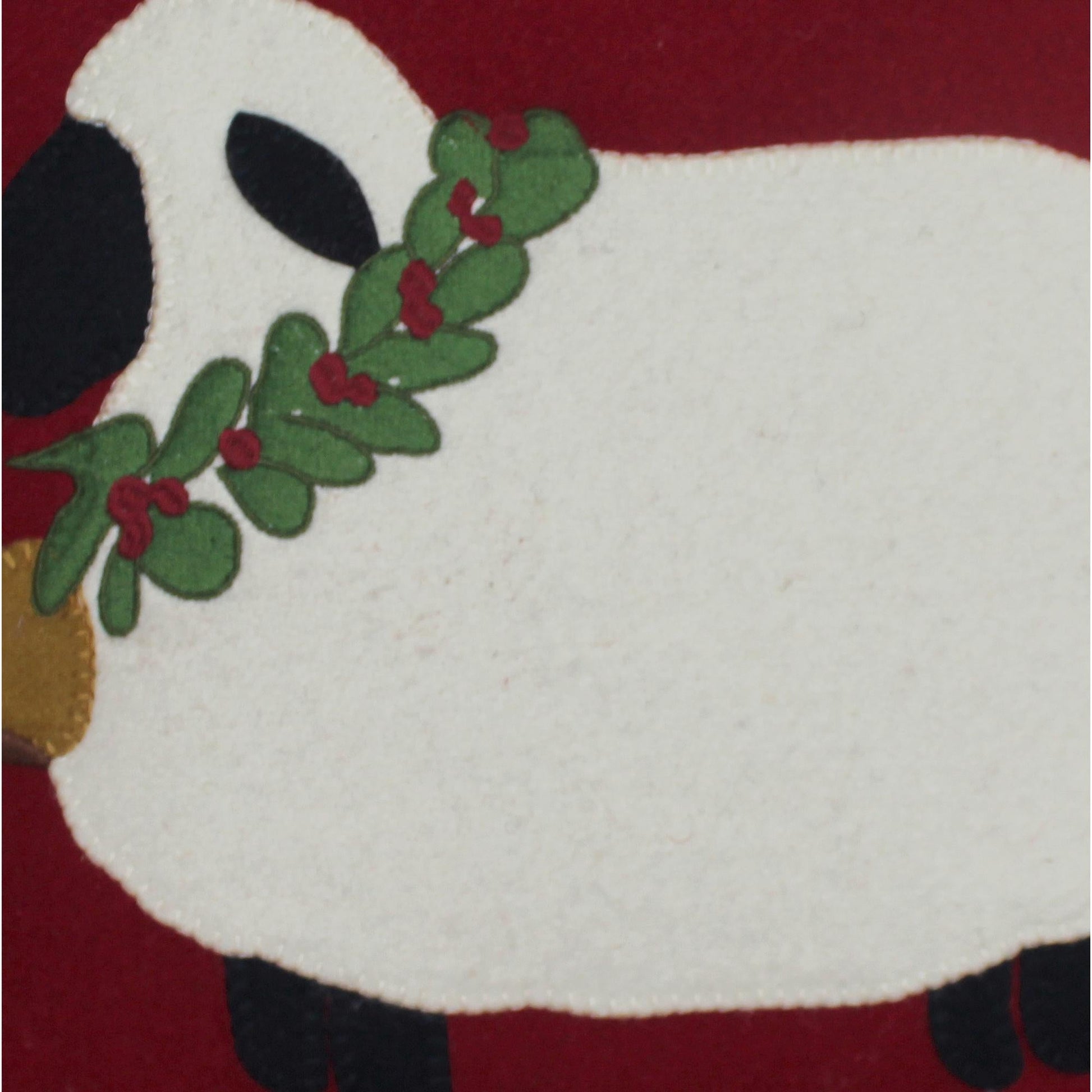 C Christmas Sheep Wool Felt Pillow 14 In PL784202 - hcbyraghu