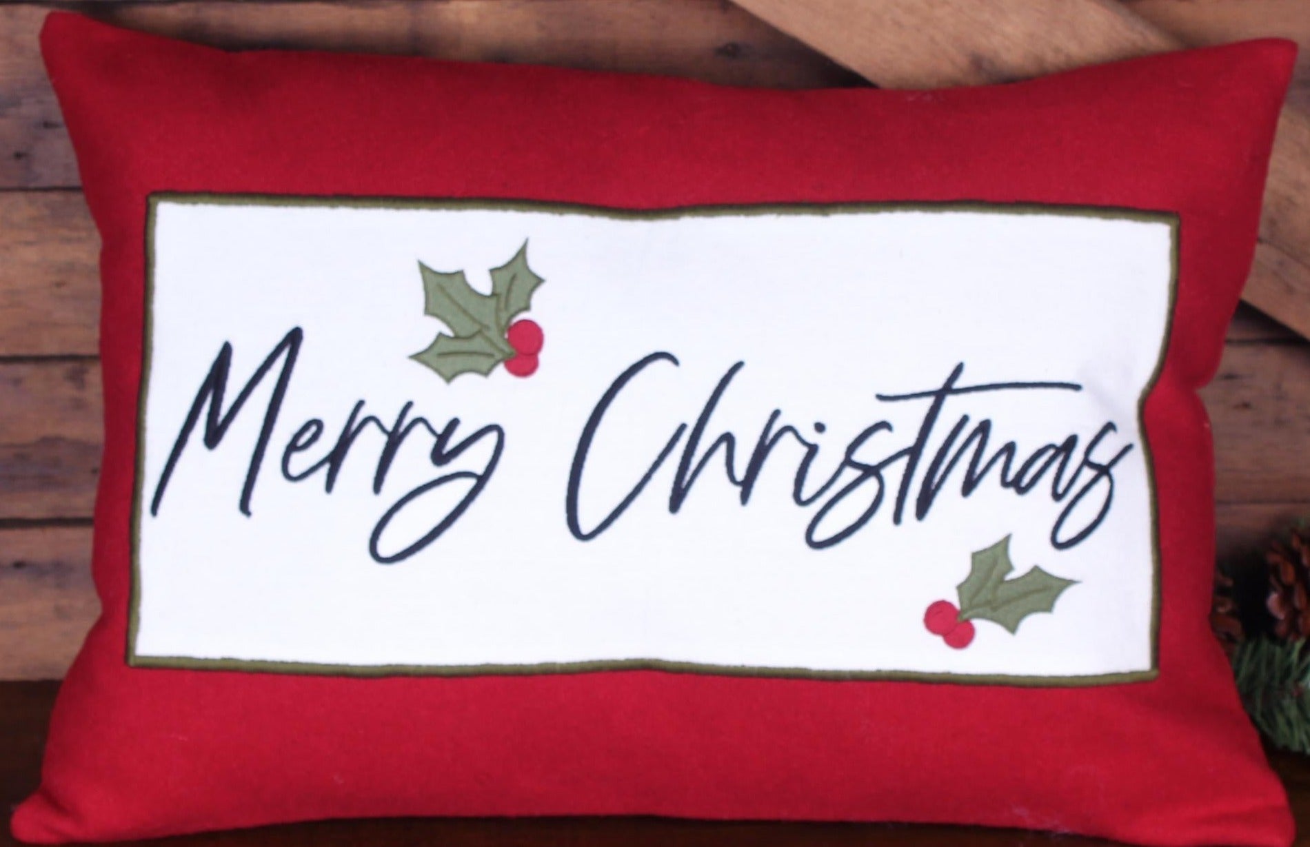 C Merry Christmas Pillow 14 Inx20 In - Home Collections by Raghu