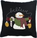 Snowman Believe Black Pillow  - Home Collections by Raghu