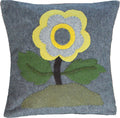 Yellow Flower Gray Pillow  - Home Collections by Raghu