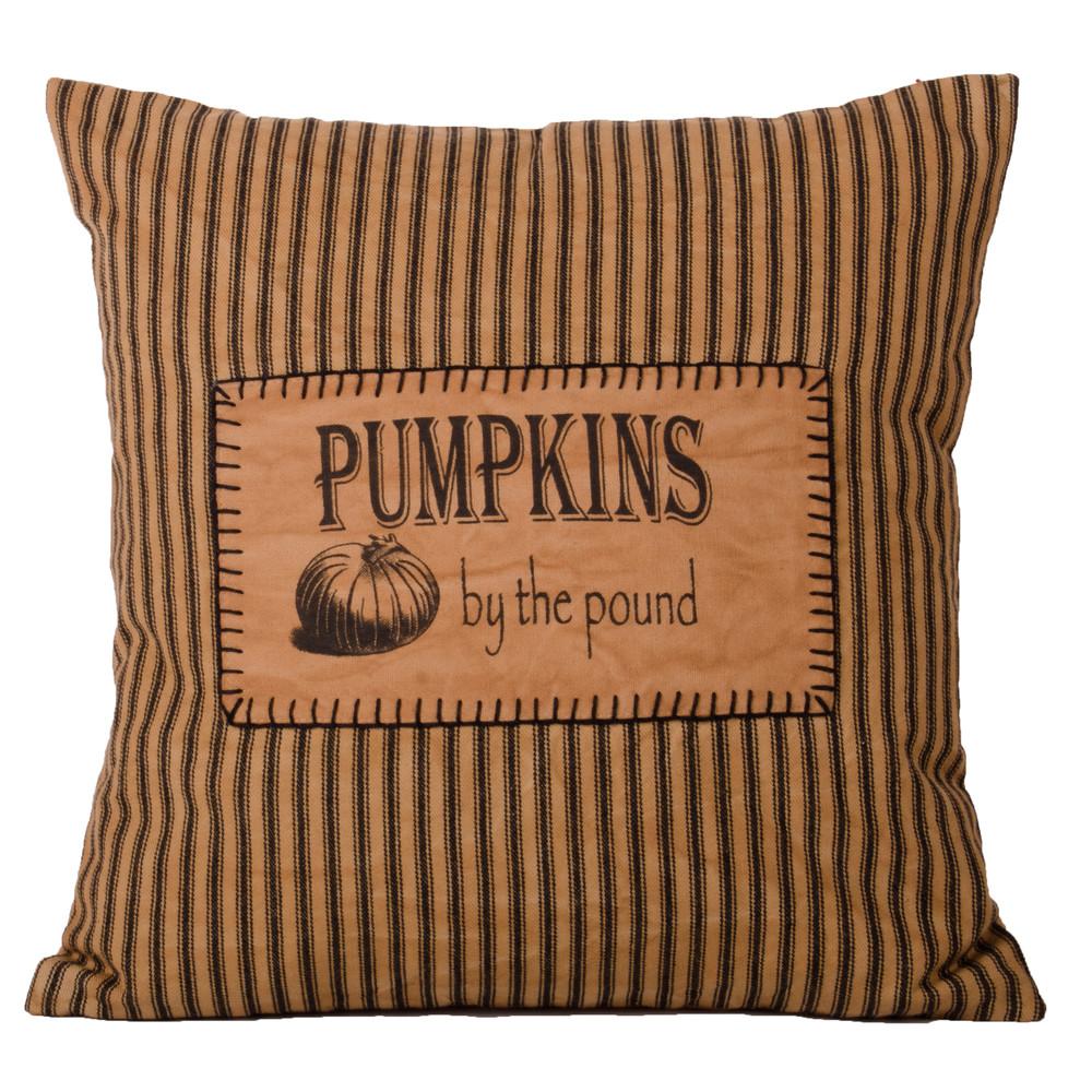 Pumpkins By The Pound Pillow Tea Dyed-Black - Home Collections by Raghu