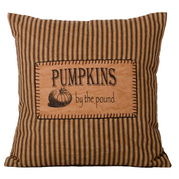 Pumpkins By The Pound Pillow Tea Dyed-Black - Home Collections by Raghu