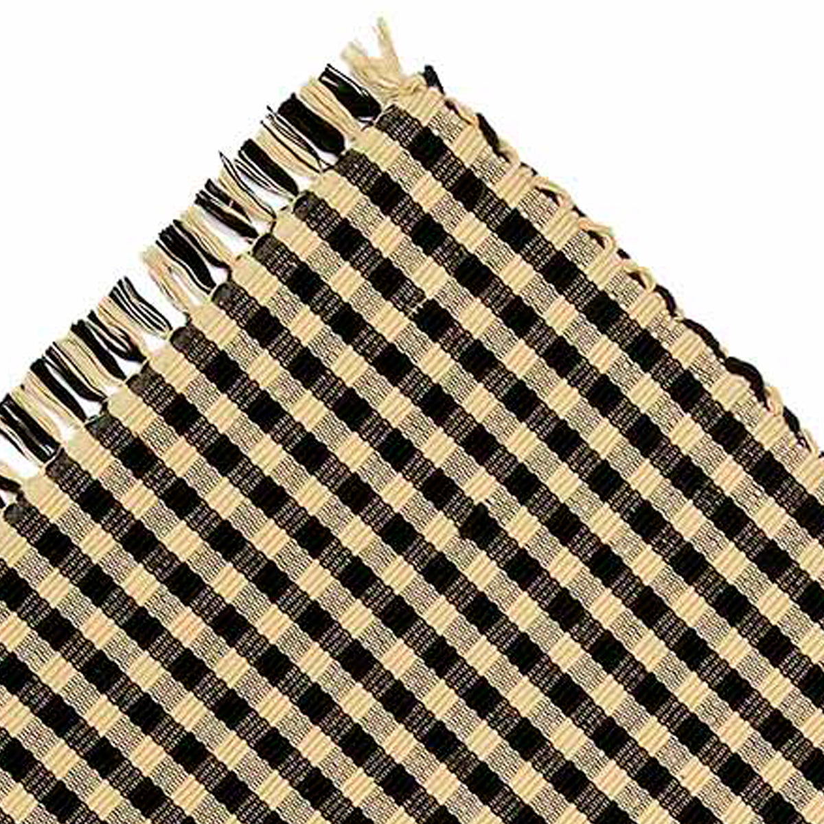 Black Nutmeg Heritage House Check Black Placemat Set Of Six - Home Collections by Raghu