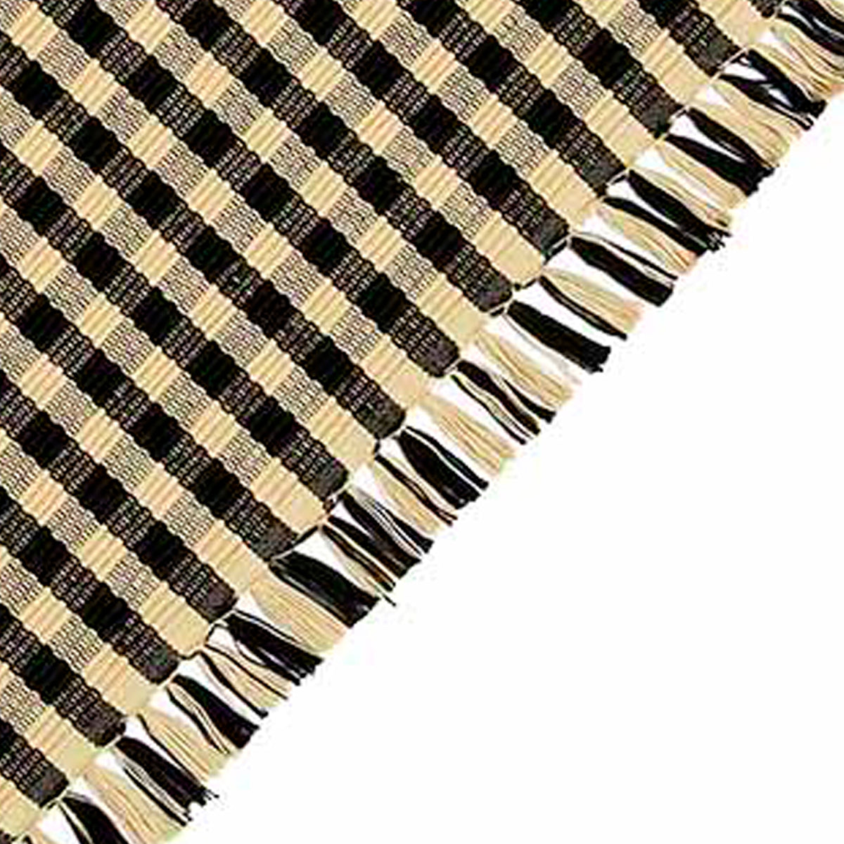 Black Nutmeg Heritage House Check Black Placemat Set Of Six - Home Collections by Raghu