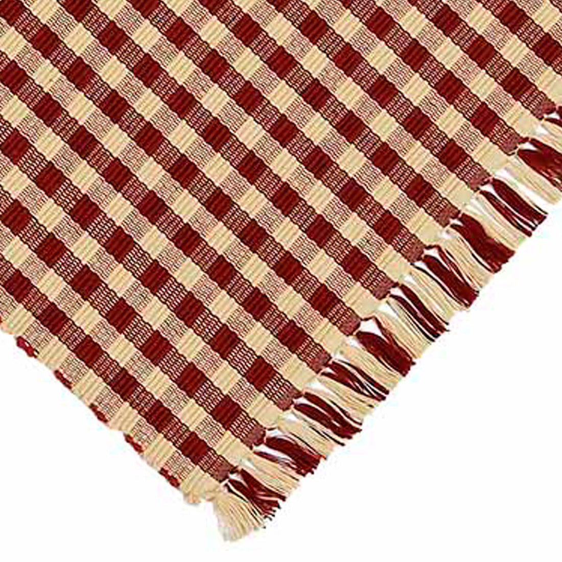 Barn Red Nutmeg Heritage House Check Barn Red Placemat Set Of Six - Home Collections by Raghu