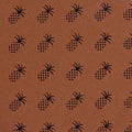Mocha Black Pineapple Town Placemat Set Of Six - Home Collections by Raghu