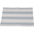 Colonial Blue-Cream Grain Sack Stripe Placemat - Set of Six - Home Collections by Raghu