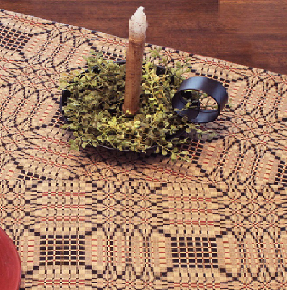 Trenton Jacquard Nutmeg Black Red Placemat  - Home Collections by Raghu