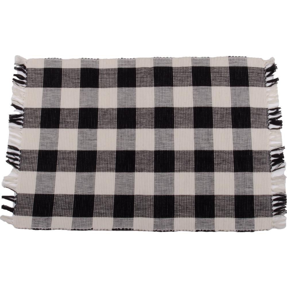 Black-Buttermilk Buffalo Check Placemat - Set of Six - Home Collections by Raghu