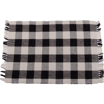 Black-Buttermilk Buffalo Check Placemat - Set of Six - Home Collections by Raghu