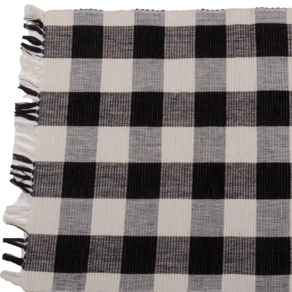 Black-Buttermilk Buffalo Check Placemat - Set of Six - Home Collections by Raghu