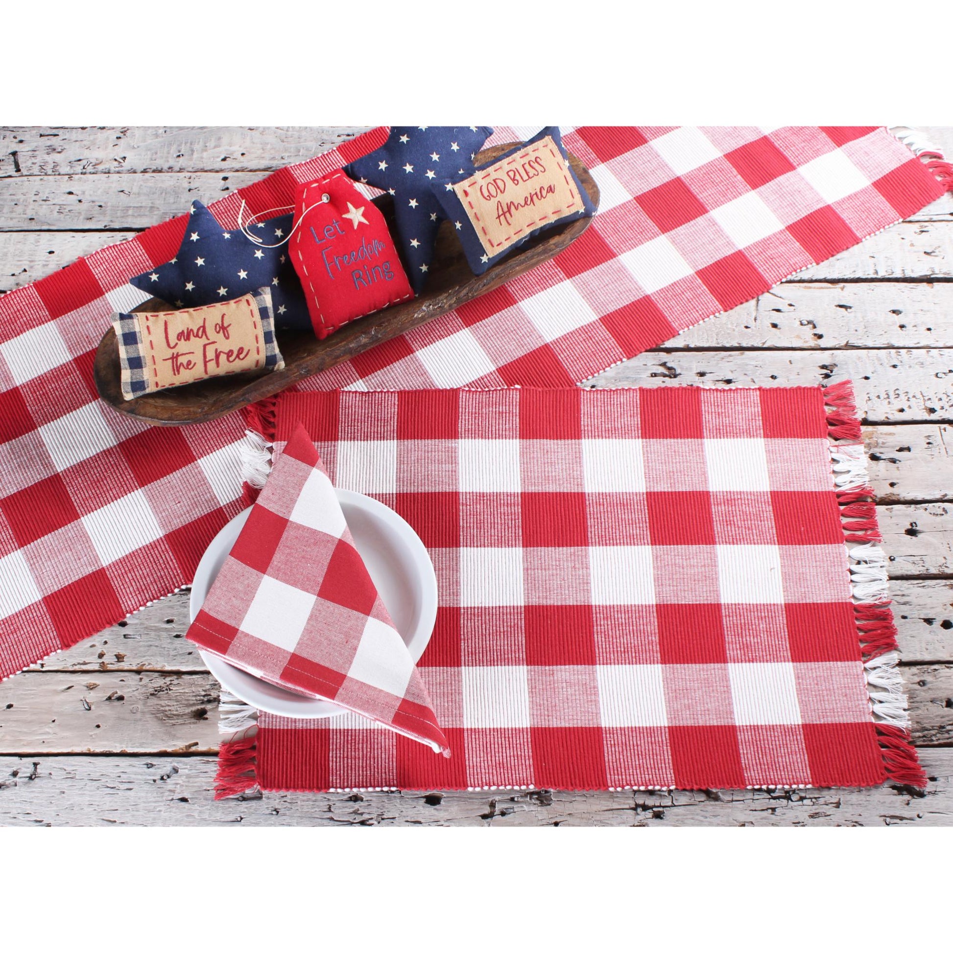 Buffalo Check Crimson Red Placemat - Home Collections by Raghu