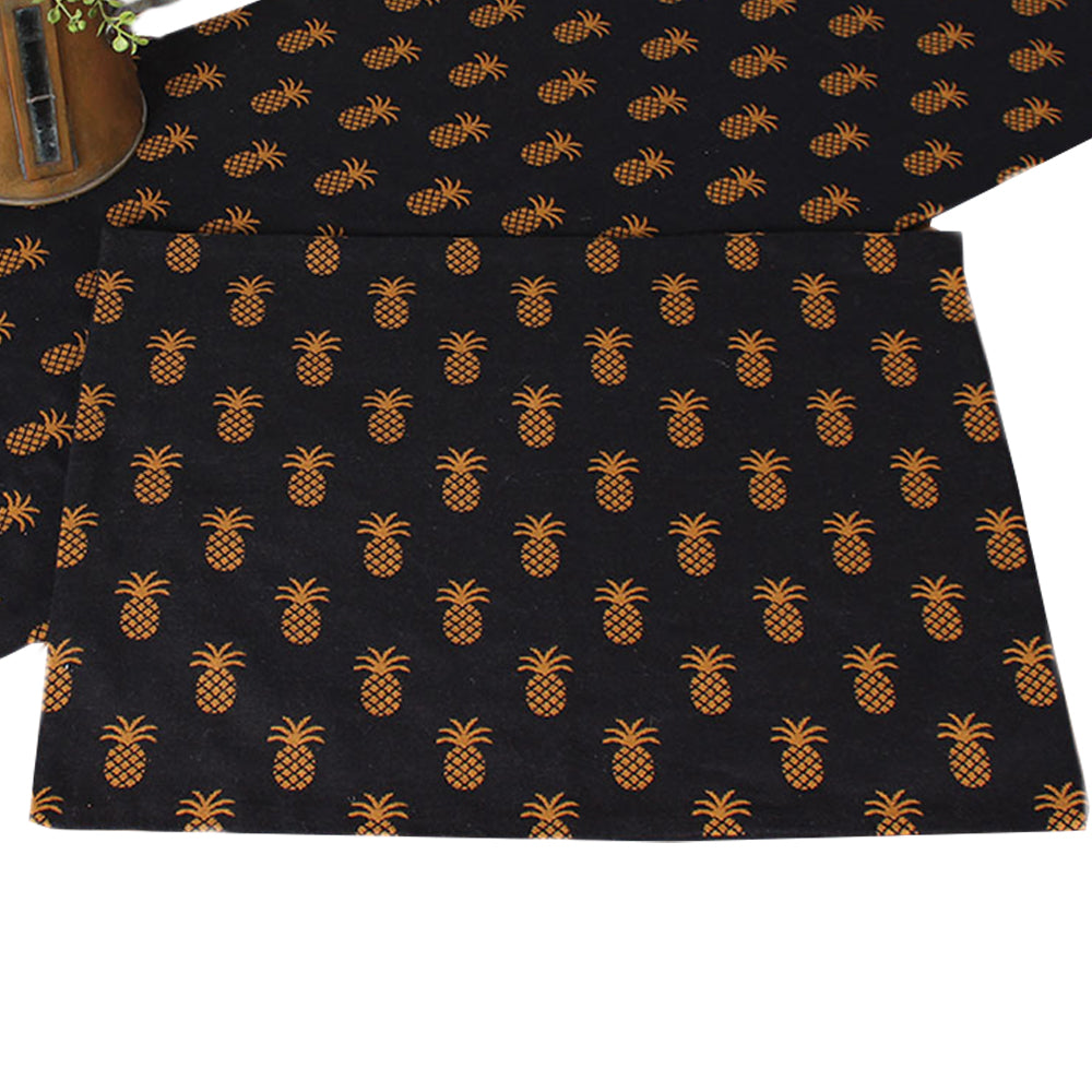 Pineapple Town Black Placemat - Home Collections by Raghu