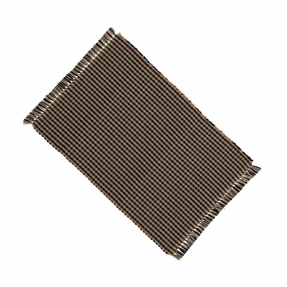 Black - Oat Newbury Gingham Placemat - Set of Six - Home Collections by Raghu