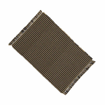 Black - Oat Newbury Gingham Placemat - Set of Six - Home Collections by Raghu