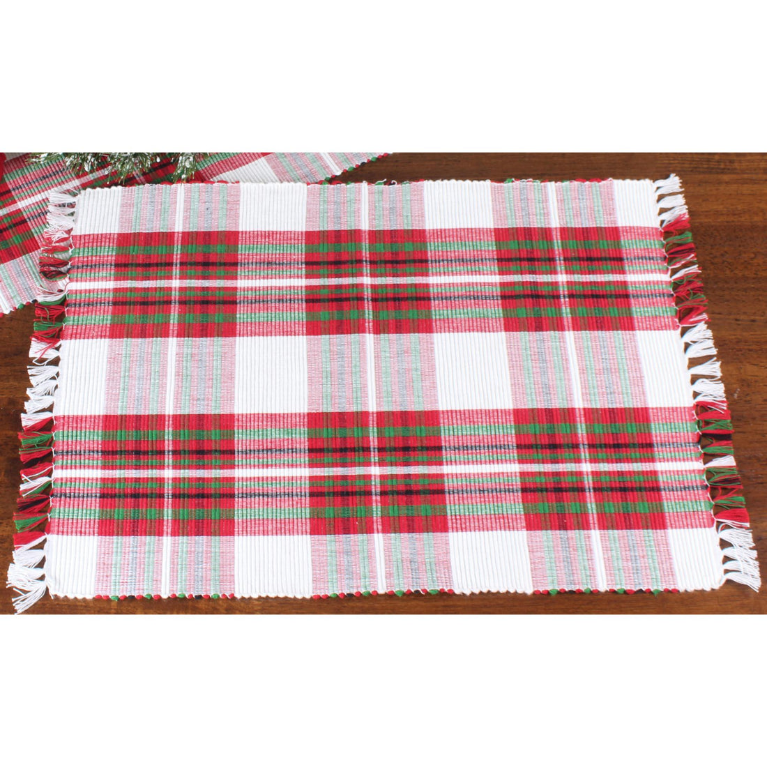 C Christmas Tartan Plaid Placemat - Home Collections by Raghu
