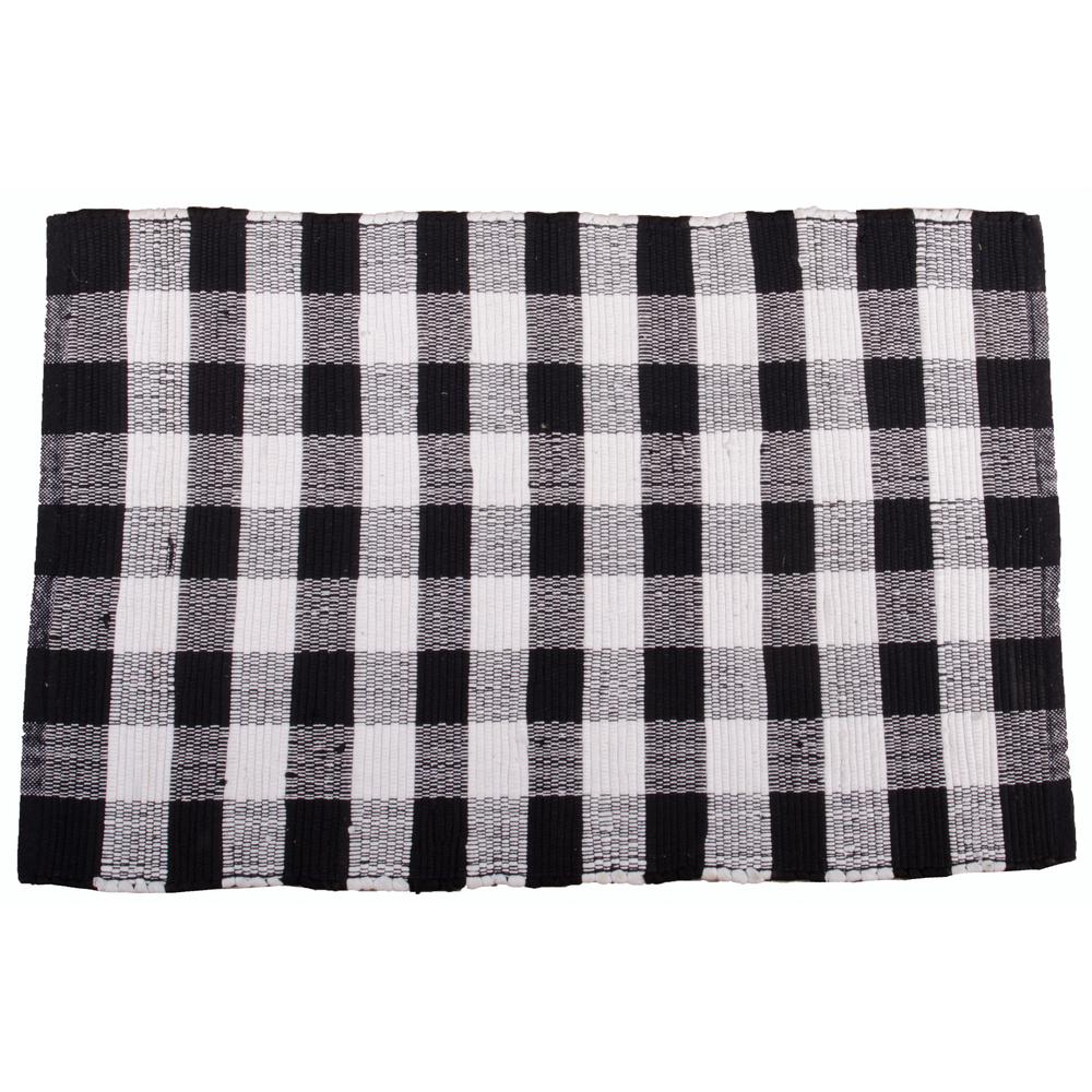 Buffalo Check 24" x 36" Black - Buttermilk - Home Collections by Raghu