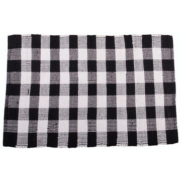 Buffalo Check 24" x 36" Black - Buttermilk - Home Collections by Raghu