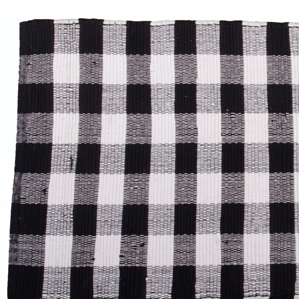Buffalo Check 24" x 36" Black - Buttermilk - Home Collections by Raghu