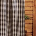 Black-Nutmeg Heritage House Check Black Shower Curtain - Home Collections by Raghu