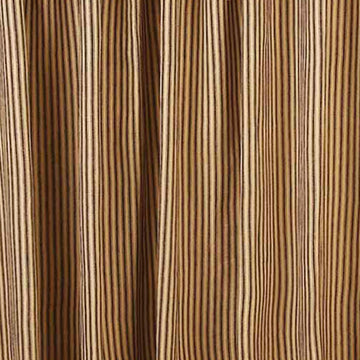 Black Nutmeg York Ticking Shower Curtain - Home Collections by Raghu