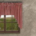 Barn Red-Nutmeg Heritage House Check Barn Red Swag - Lined - Home Collections by Raghu
