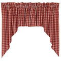 Barn Red Nutmeg Heritage House Check Barn Red Swag Lined - Home Collections by Raghu