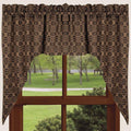Black-Tan Marshfield Jacquard Swag - Lined - Home Collections by Raghu