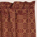 Barn Red Tan Marshfield Jacquard Swag Lined - Home Collections by Raghu