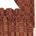 Barn Red Tan Marshfield Jacquard Swag Lined - Home Collections by Raghu