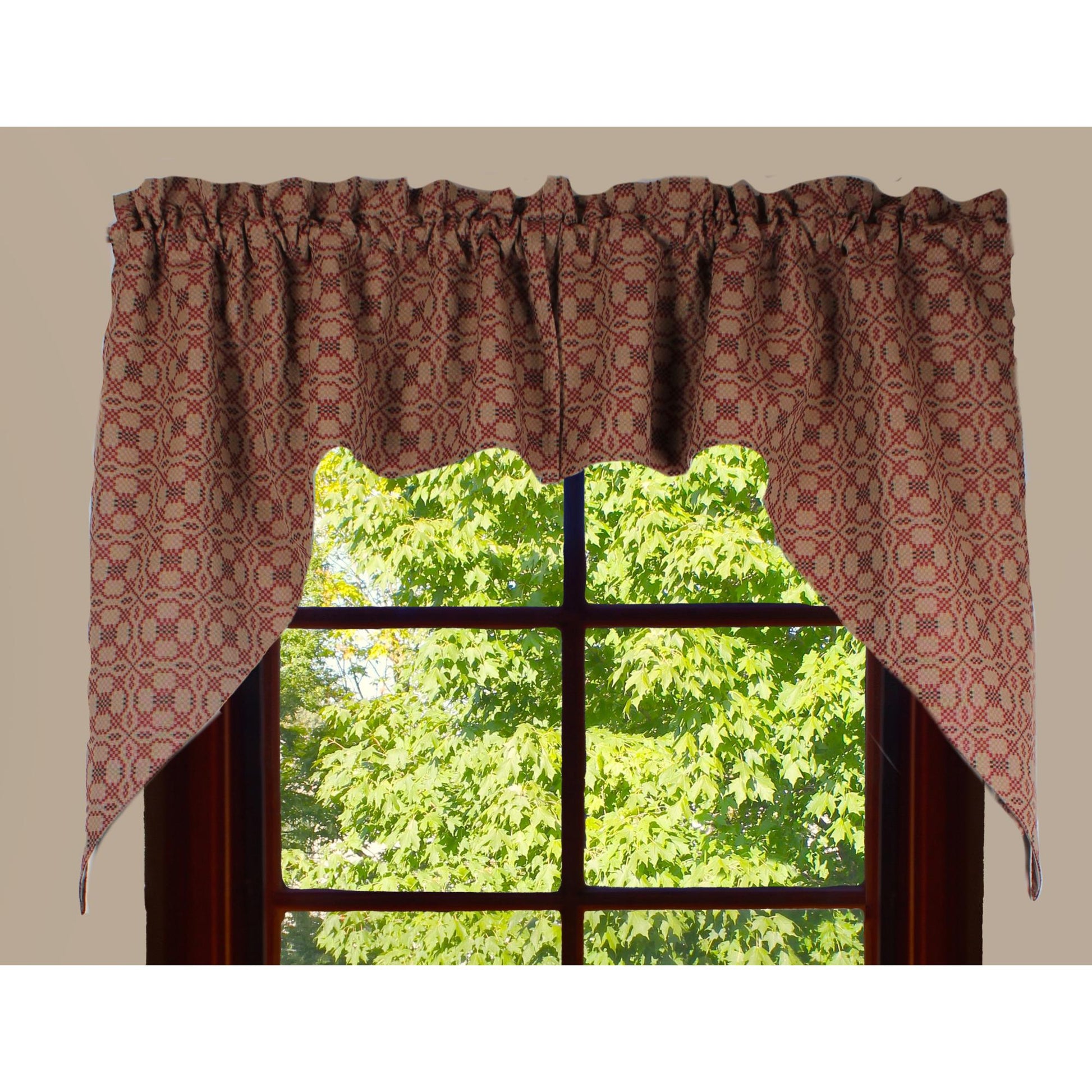 Kendall Jacquard Red Swag - Home Collections by Raghu