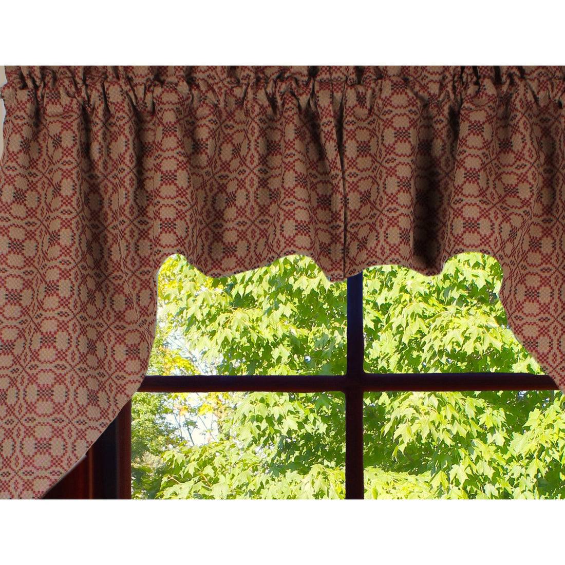 Kendall Jacquard Red Swag - Home Collections by Raghu