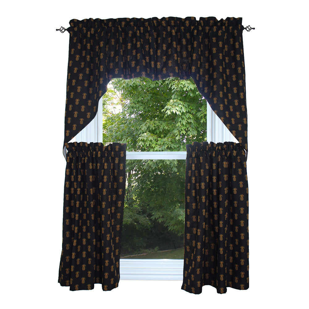 Pineapple Town Black Swag - Home Collections by Raghu