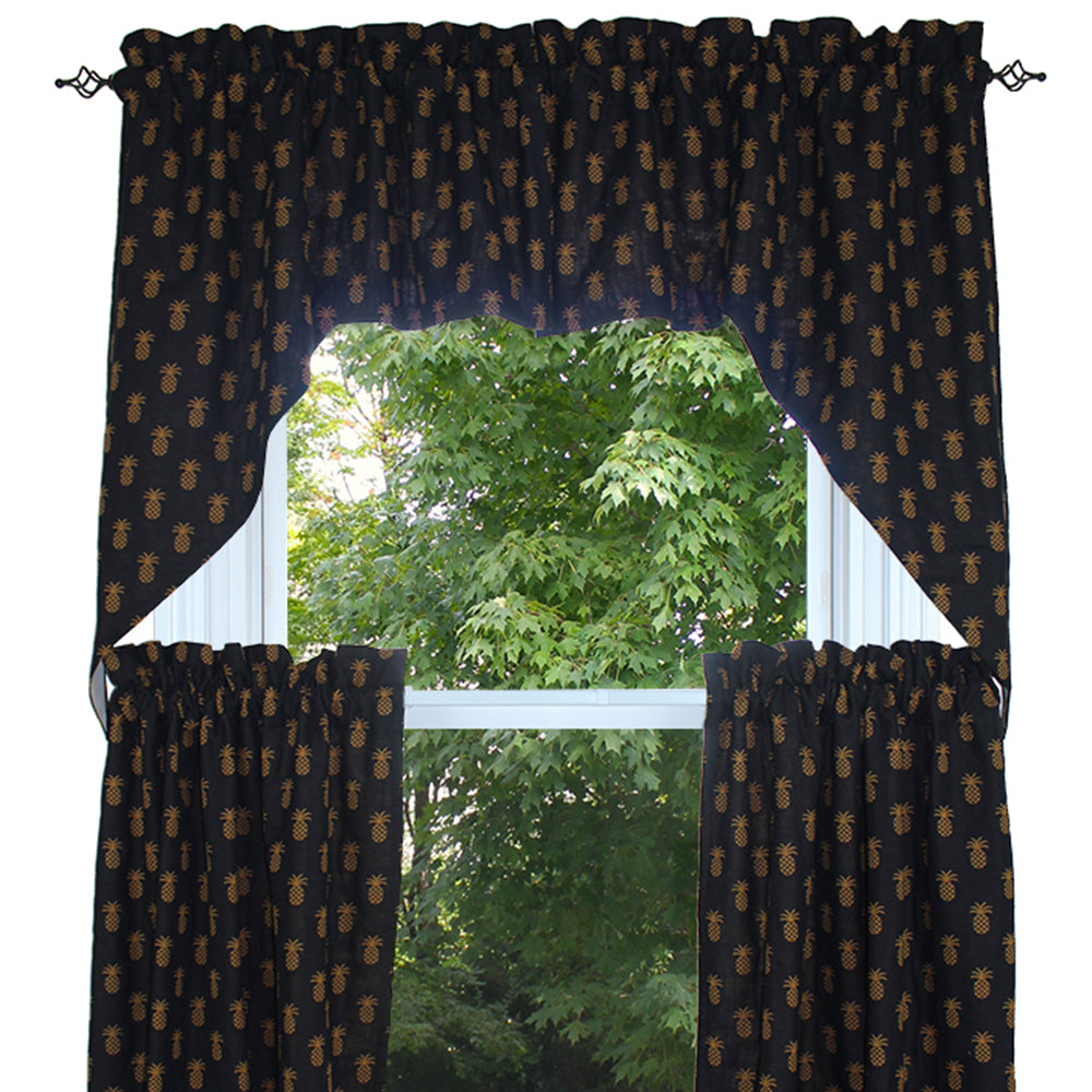 Pineapple Town Black Swag - Home Collections by Raghu