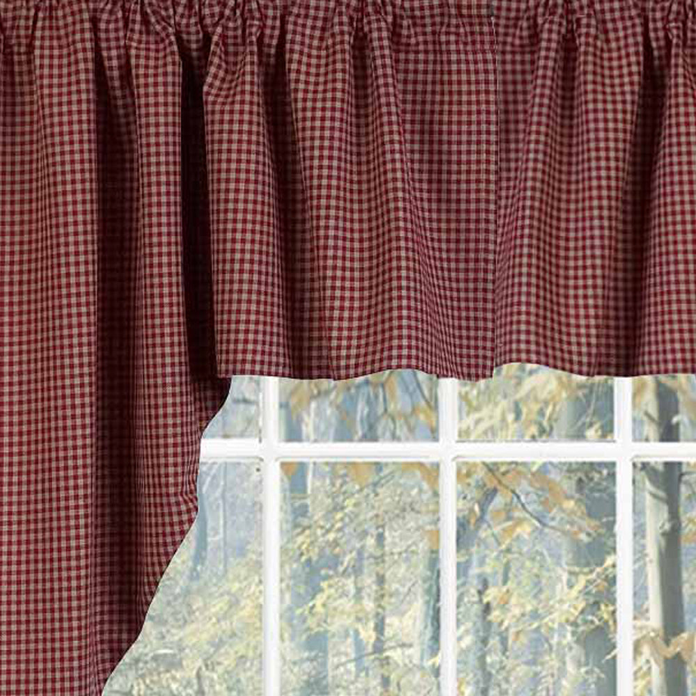 Barn Red Oat Newbury Gingham Swag Lined - Home Collections by Raghu