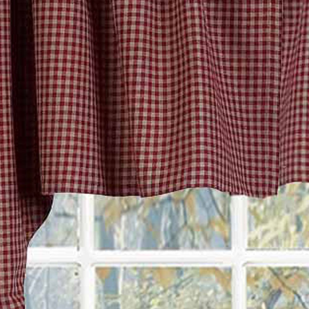 Barn Red Oat Newbury Gingham Swag Lined - Home Collections by Raghu