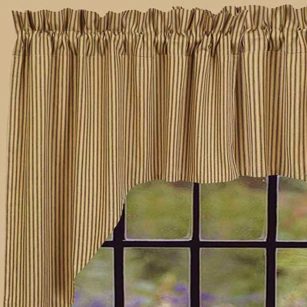 Black Nutmeg York Ticking Swag Lined - Home Collections by Raghu