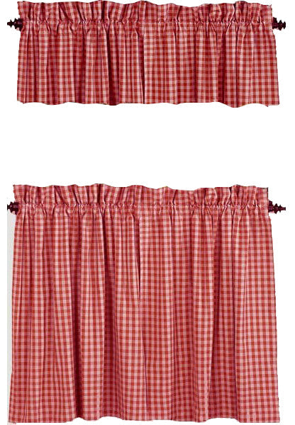 Barn Red-Nutmeg Heritage House Check Barn Red 24" Tiers - Lined - Home Collections by Raghu