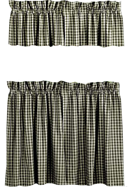 Black Nutmeg Heritage House Check Black 36" Tiers Lined - Home Collections by Raghu