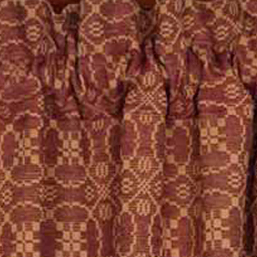 Barn Red-Tan Marshfield Jacquard 36" Tiers - Lined - Home Collections by Raghu