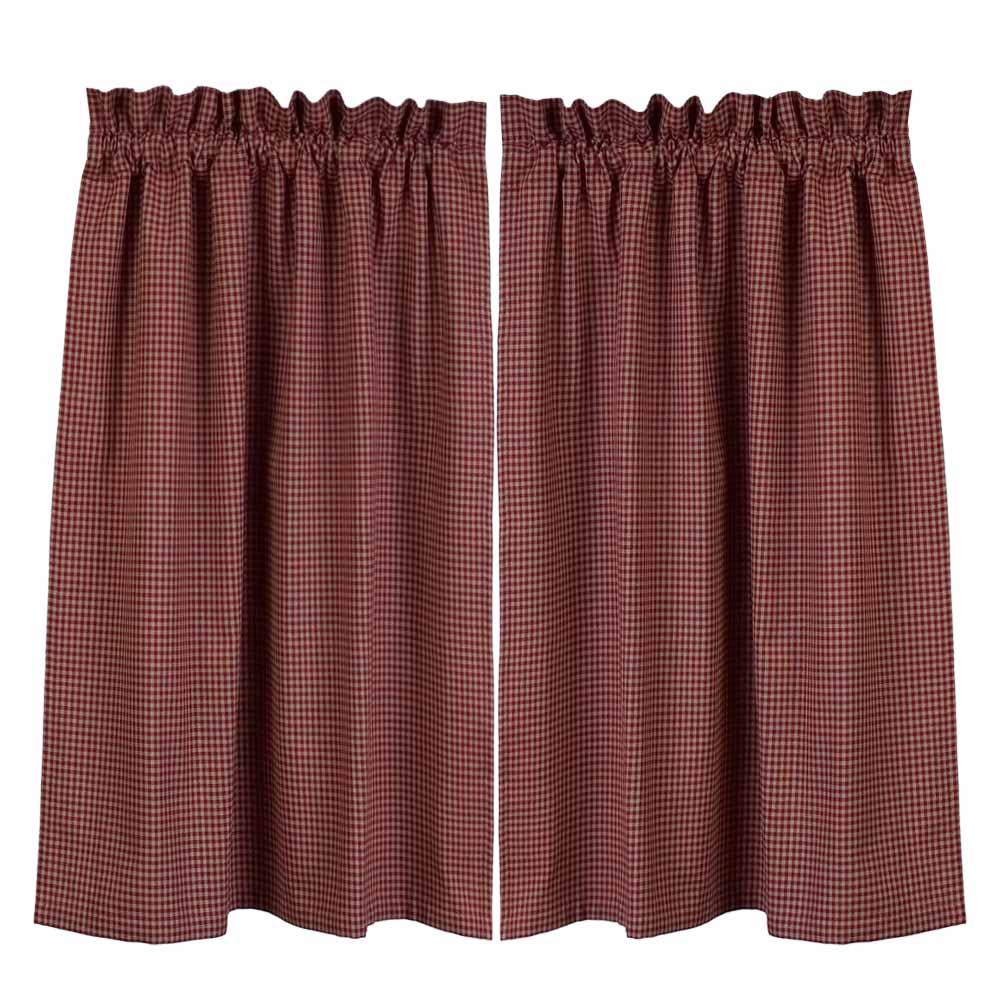 Barn Red-Oat Newbury Gingham 36" Tiers - Lined - Home Collections by Raghu