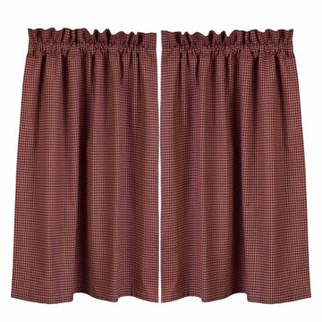 Barn Red-Oat Newbury Gingham 36" Tiers - Lined - Home Collections by Raghu