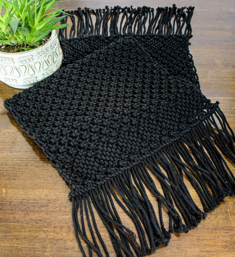 Macrame Black Table Runner   - Home Collections by Raghu