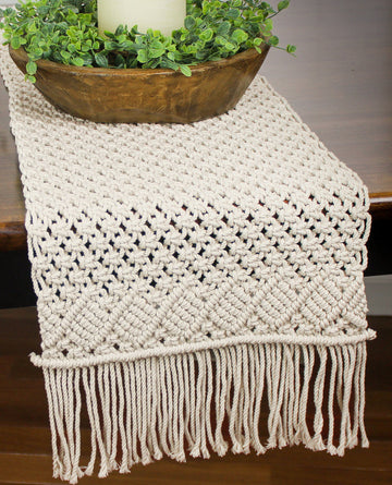 Macrame Natural Table Runner   - Home Collections by Raghu